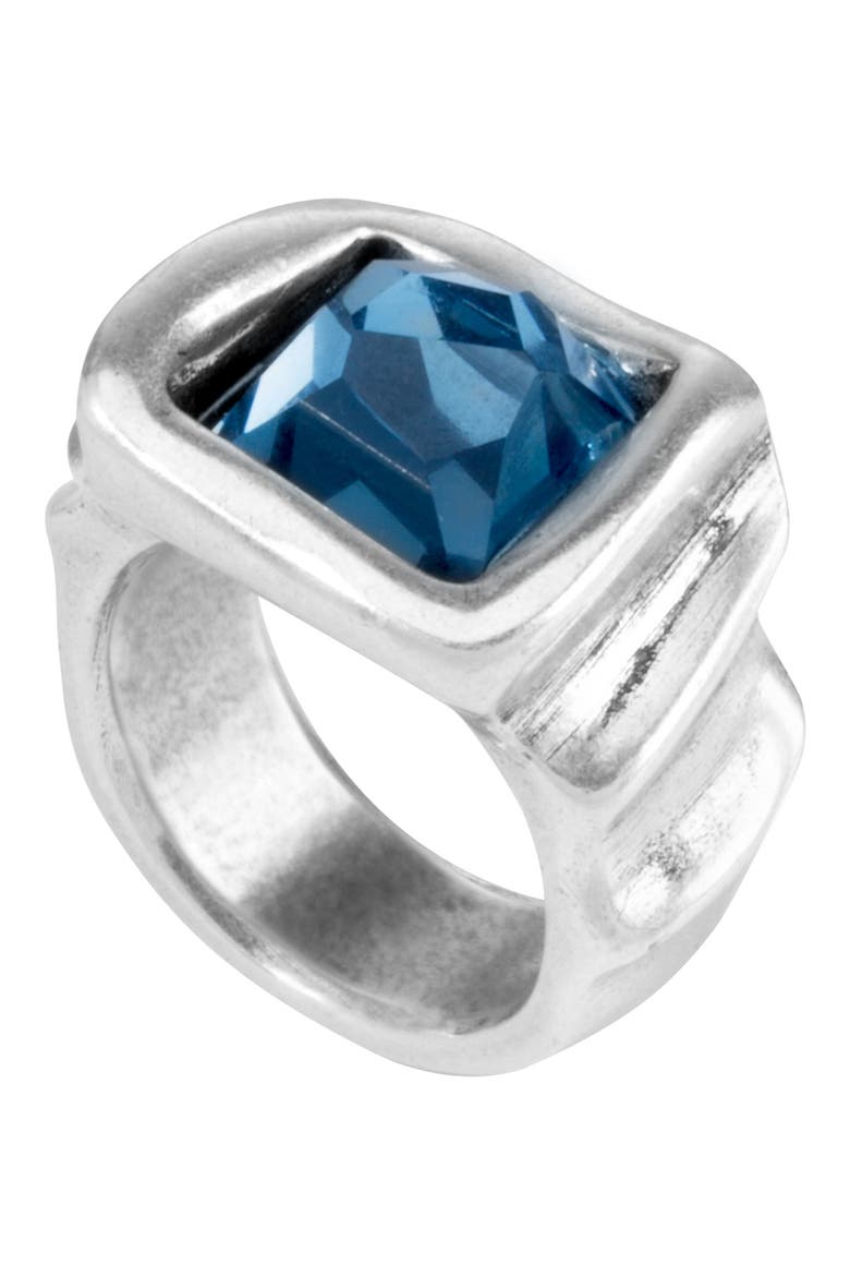 La Jojoya Silver Plated Swarovski Crystal Ring, Main, color, SILVER