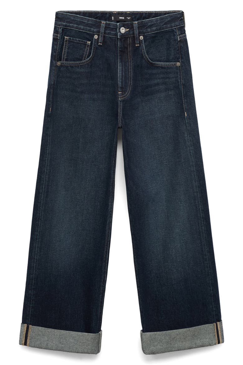 Cuffed Mid Rise Wide Leg Jeans, Alternate, color, OPEN BLUE