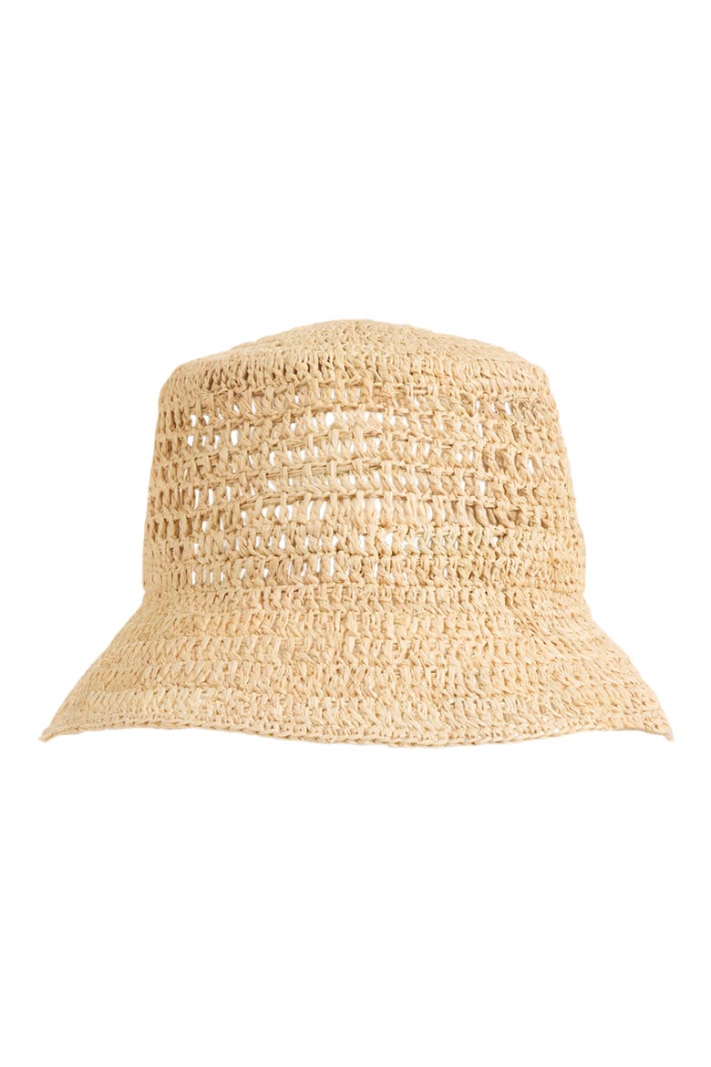 Straw Crochet Bucket Hat, Main, color, NATURAL