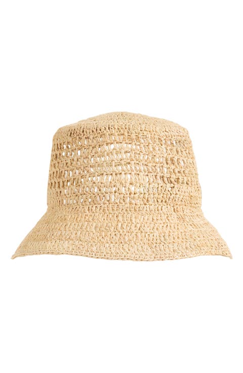 Straw Crochet Bucket Hat