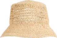 Bruno Magli Straw Crochet Bucket Hat