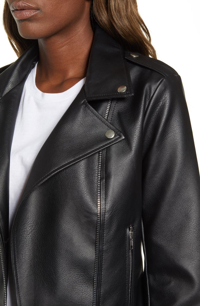 BB Dakota by Steve Madden BB Dakota Faux Leather Moto Jacket, Alternate, color, 