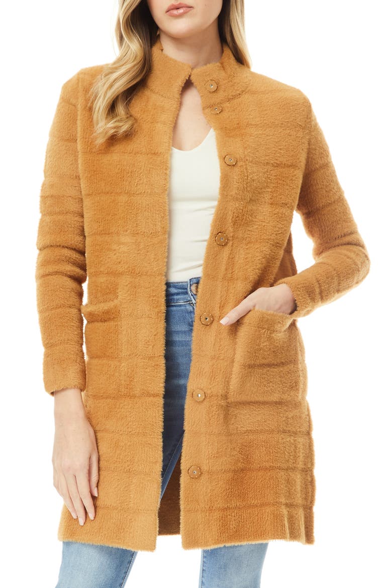 Colette Quilted Faux Fur Jacket, Alternate, color, ICED COFFEE