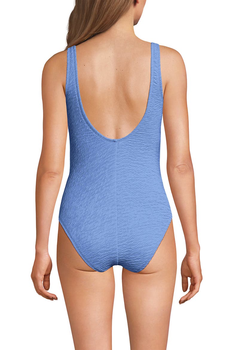 Womens Boucle Square Neck Scoop Back One Piece Swimsuit, Alternate, color, Lake Blue