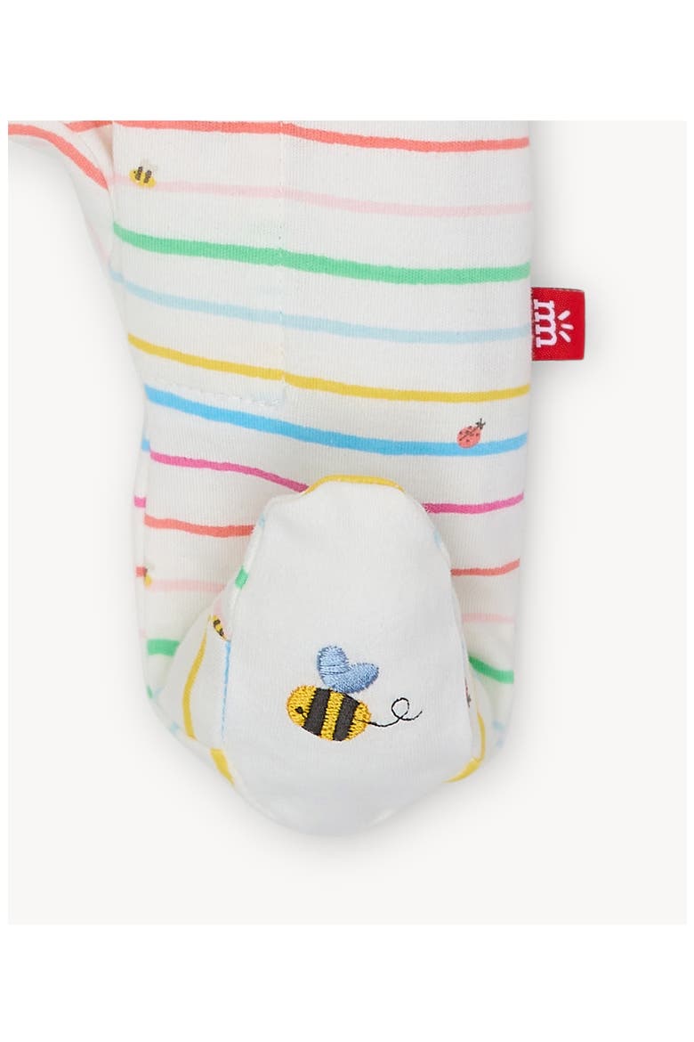 Rainbow Road Stripe Organic Cotton Footie, Alternate, color, RAIN