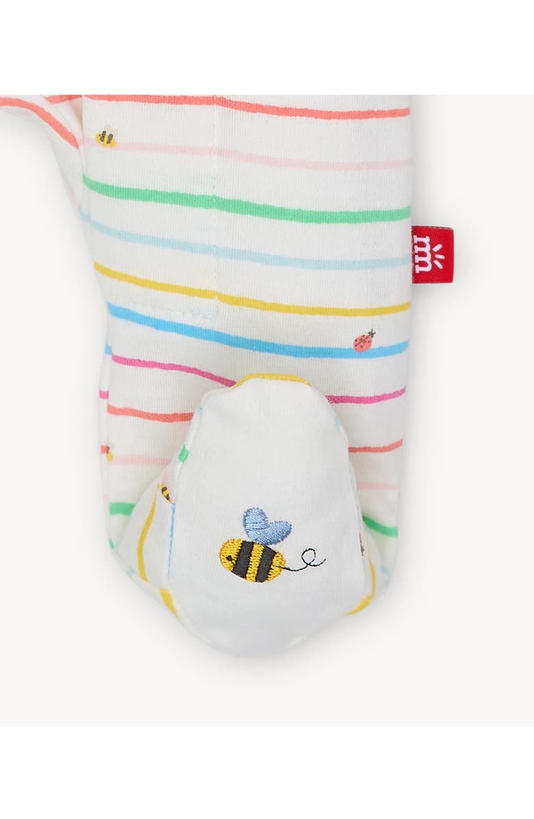 Magnetic Me Rainbow Road Stripe Organic Cotton Footie, Alternate, color, 