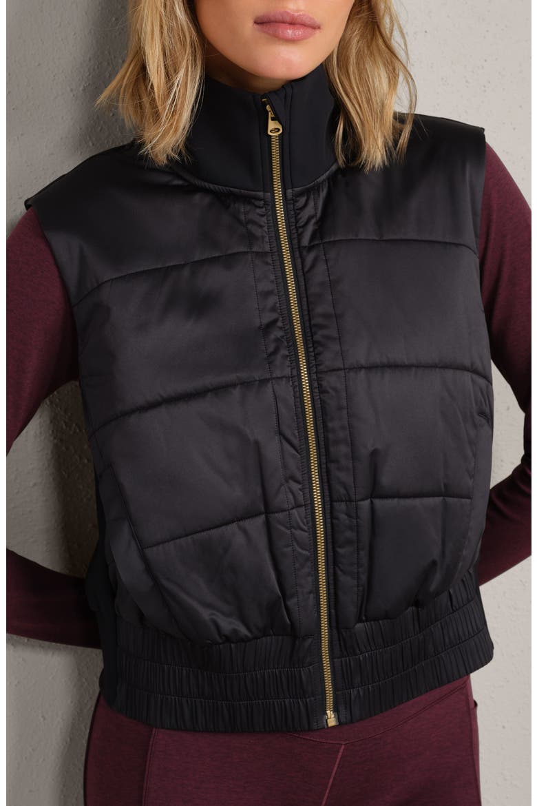 Chalet Quilted Water Repellent Vest, Main, color, PURE BLACK