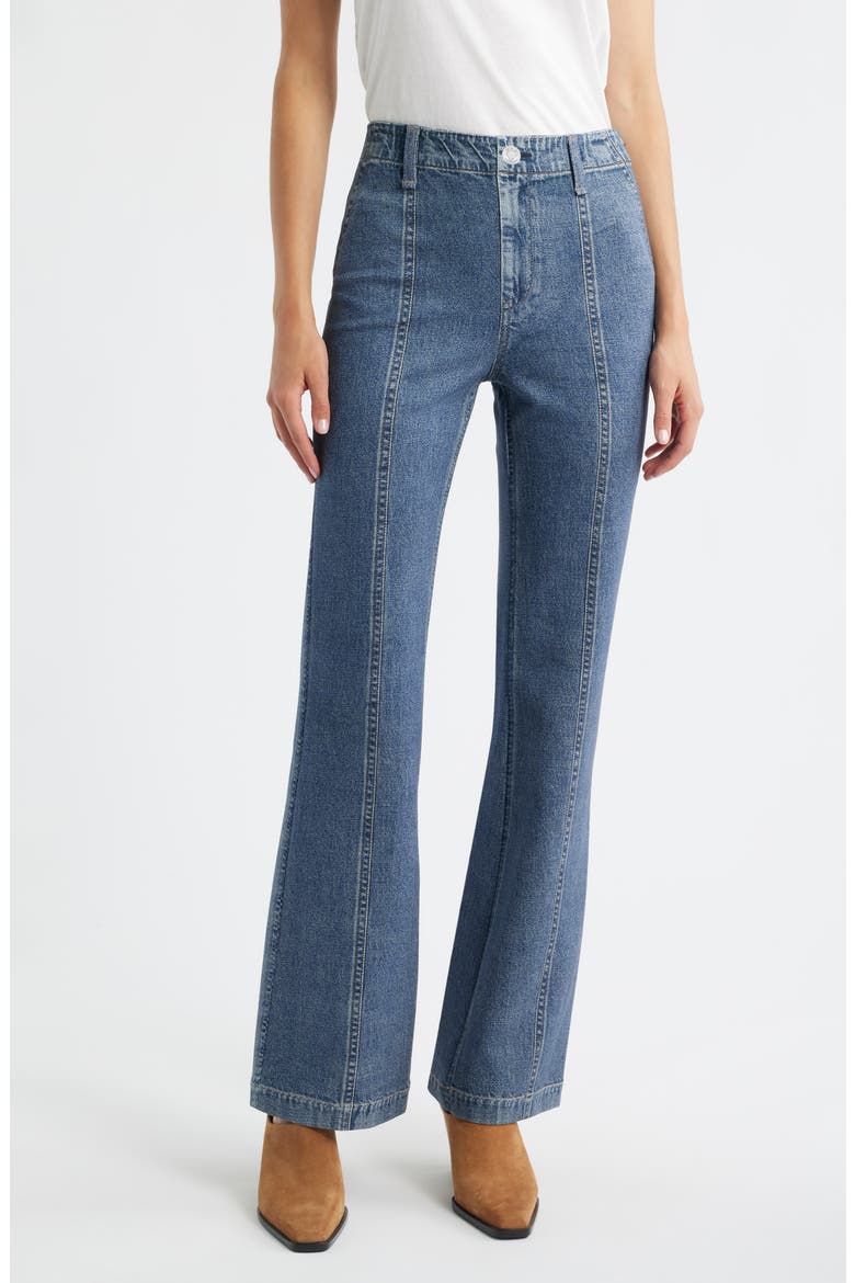rb Miramar Olivia High Waist Wide Leg Ponte Pants, Main, color, BLUE