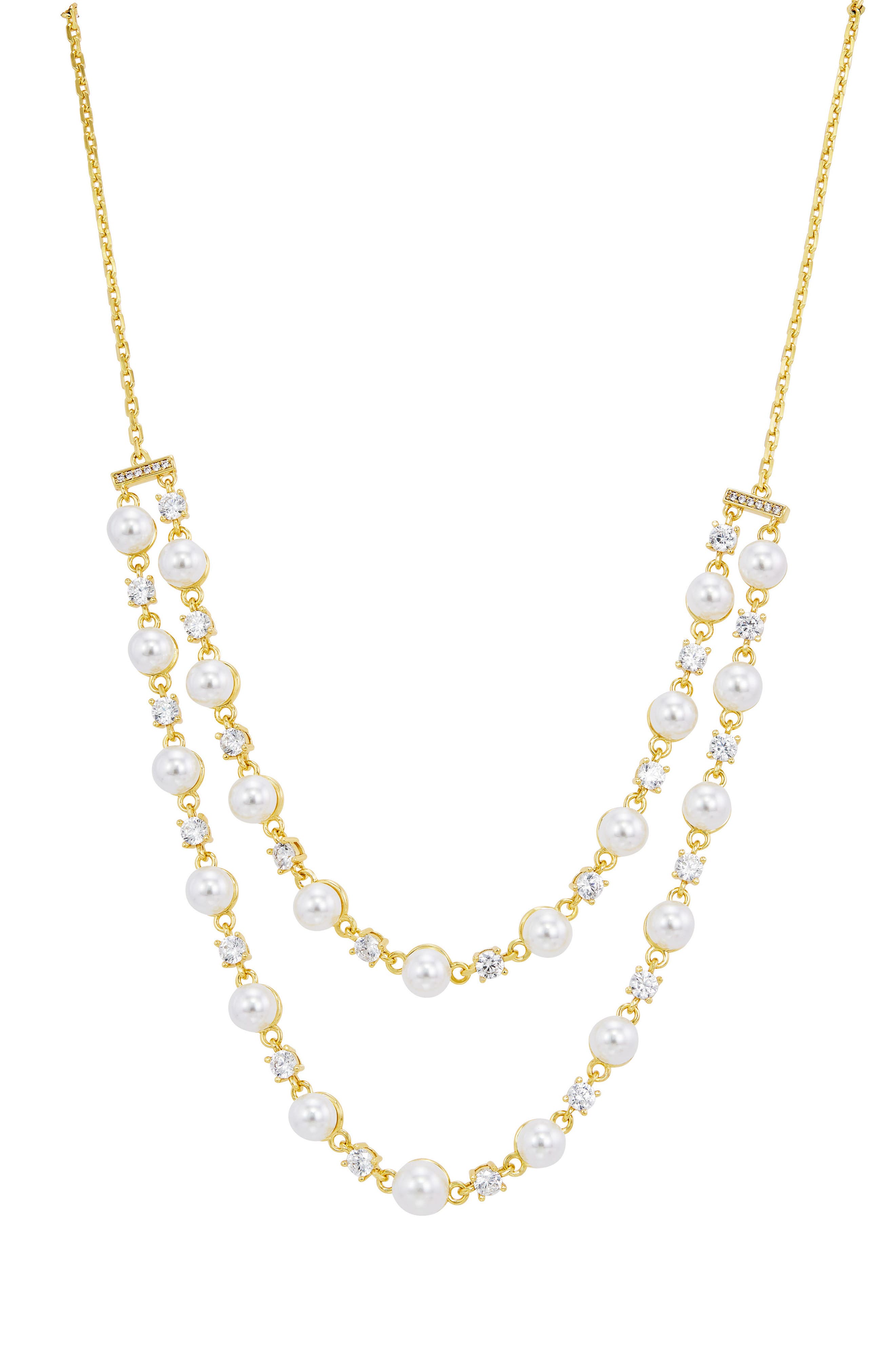 Two Row Shell Pearl Necklace