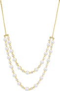 SAVVY CIE JEWELS Two Row Shell Pearl Necklace