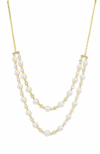 Two Row Shell Pearl Necklace