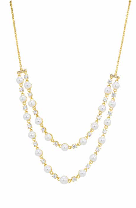 Two Row Shell Pearl Necklace