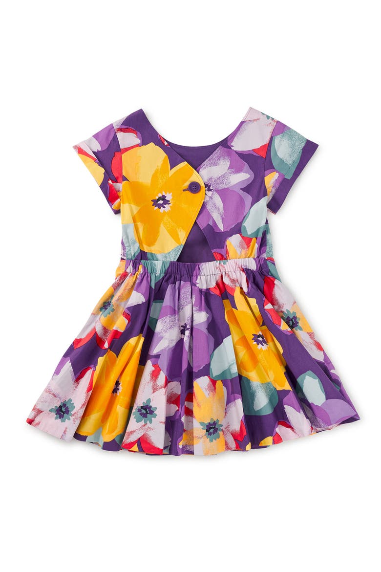 Button Back Skirted Dress, Alternate, color, Large Tropical Floral