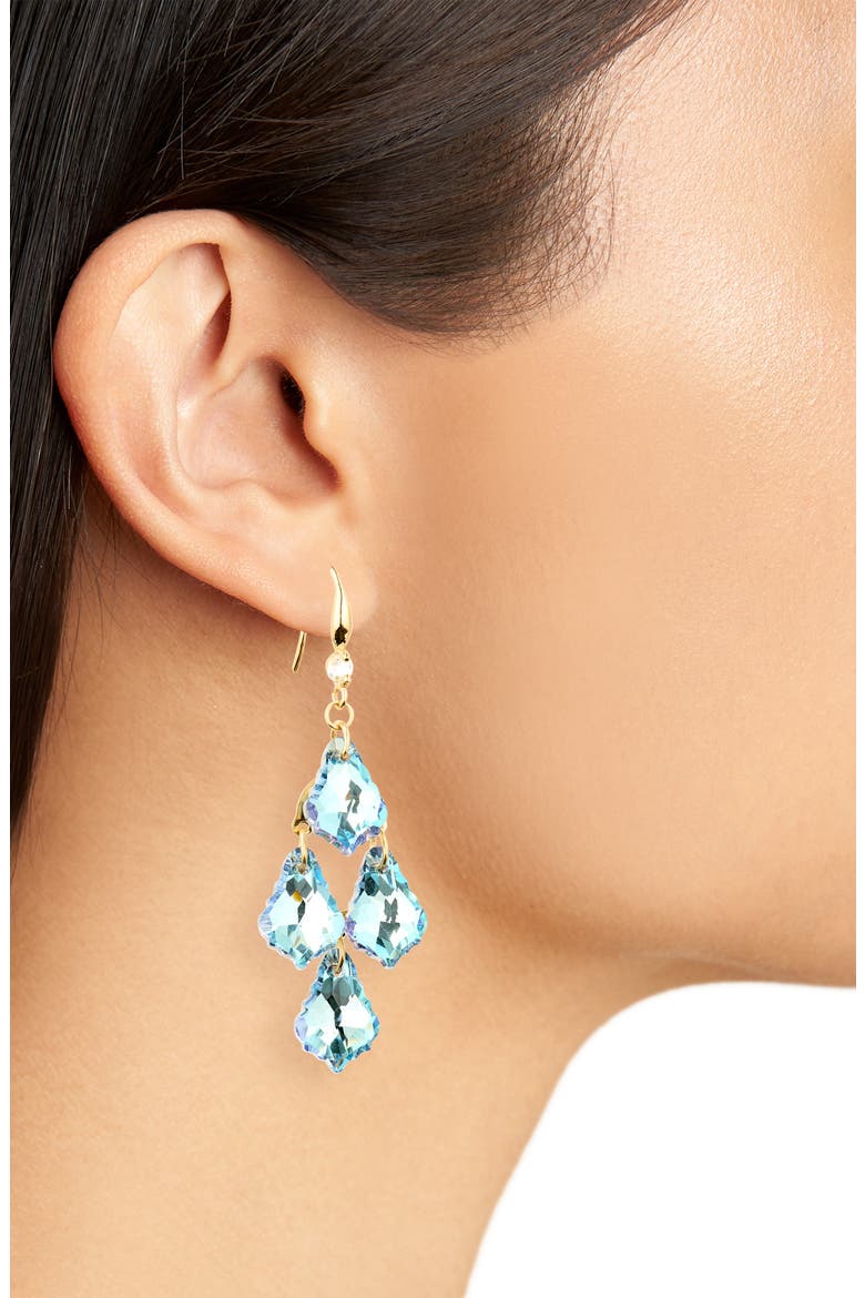 Stone Drop Earrings, Alternate, color, BLUE