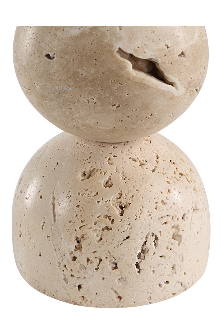 Travertine Candle Holders, Alternate, color, BEIGE
