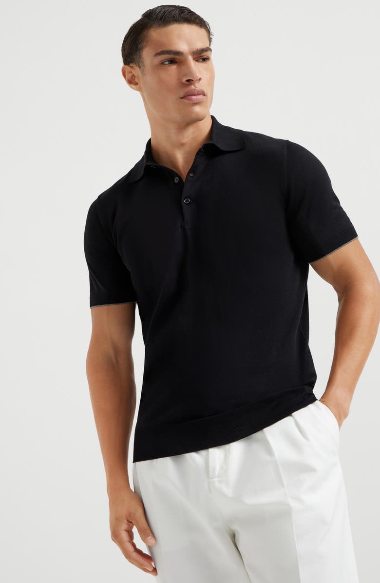 Brunello Cucinelli Lightweight knit Polo, Alternate, color, 
