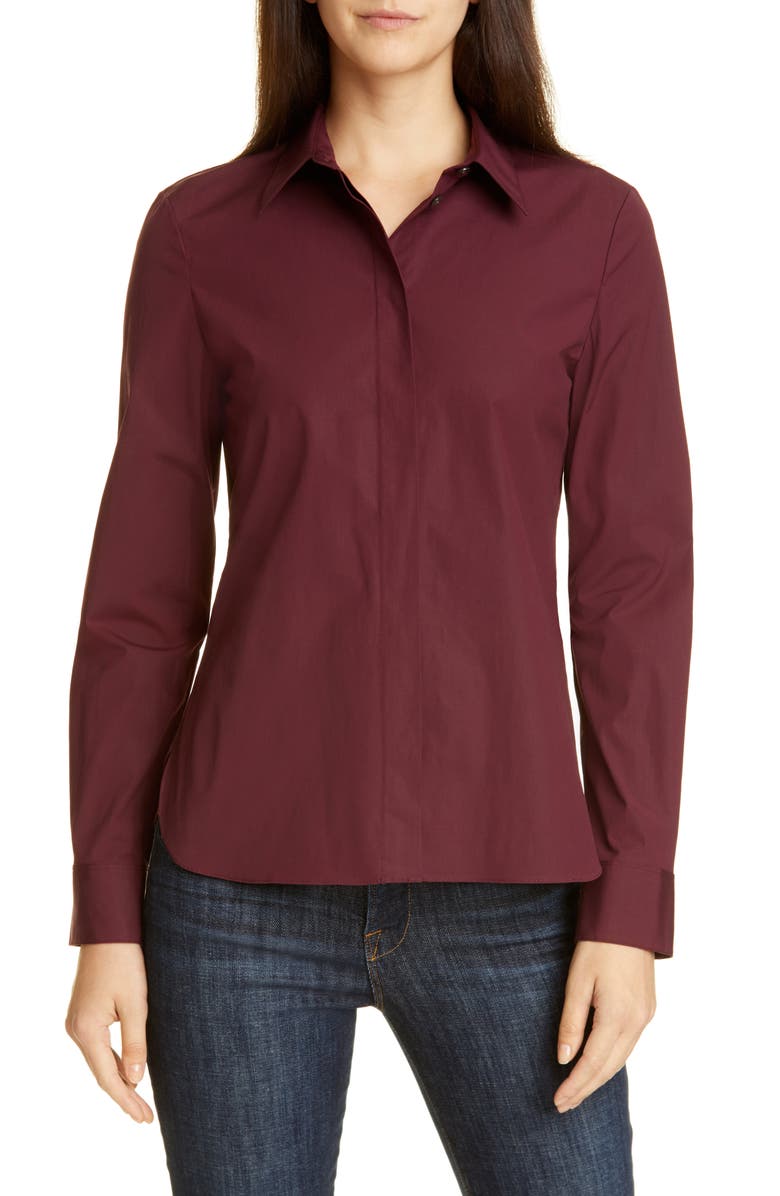 Theory Classic Fitted Stretch Cotton Shirt, Main, color,