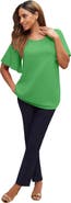 Jessica London Stretch Knit Flutter Sleeve Tunic
