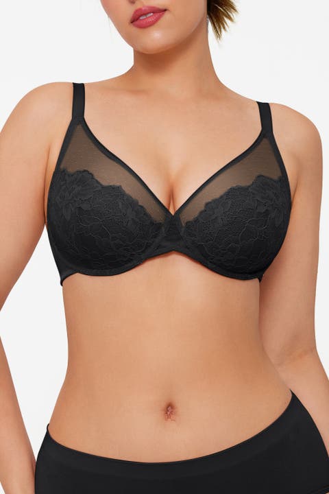 Lightweight Underwire Minimizer Lace Mesh Bra