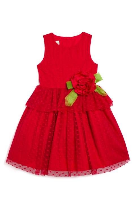 Kids' 3D Flower Lace Peplum Dress (Toddler & Little Kid)