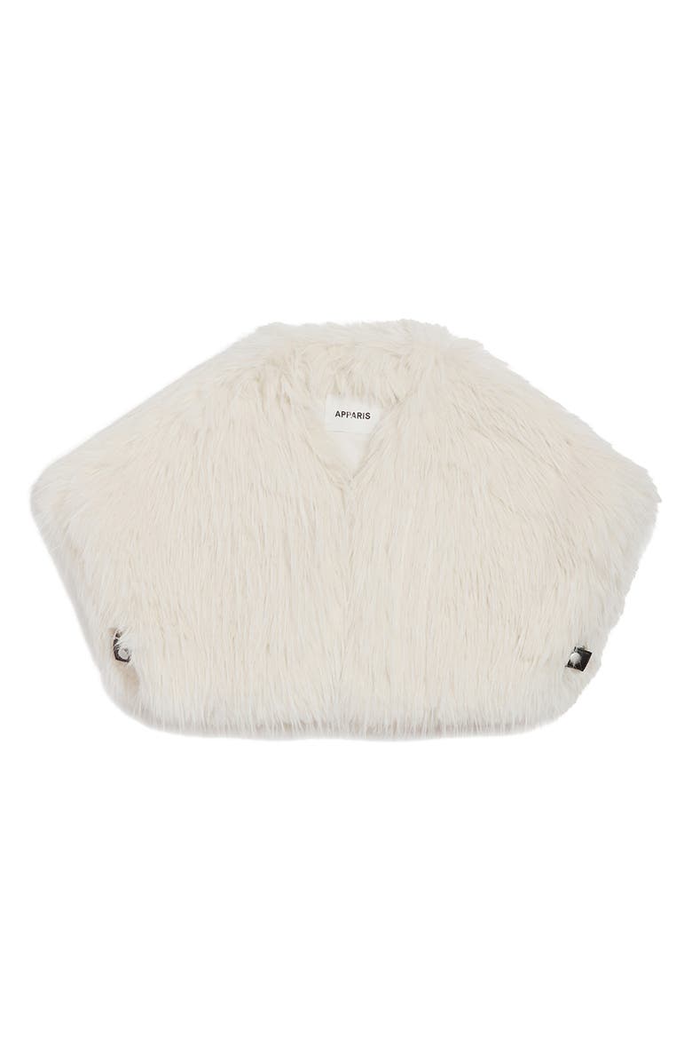Apparis Devin Faux Fur Shrug, Alternate, color, Ivory