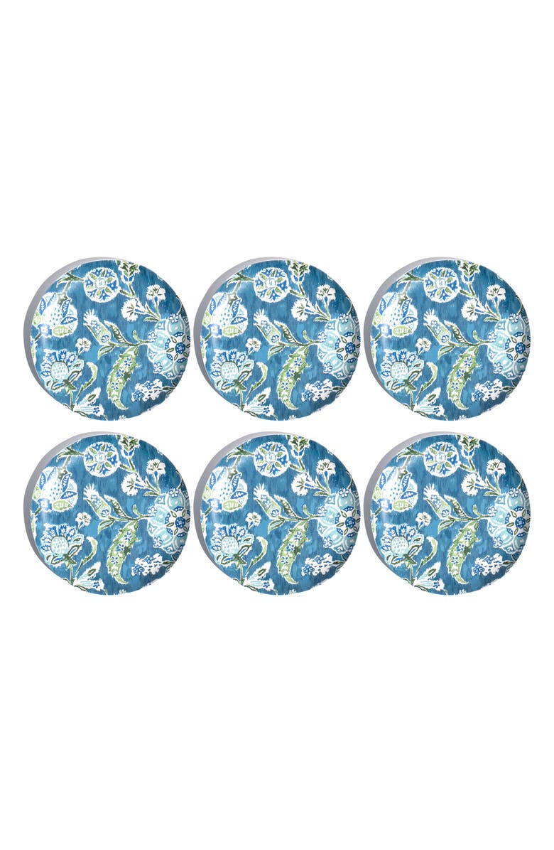 TarHong Hana Ikat Set of Six Melamine Salad Pates, Main, color, 
