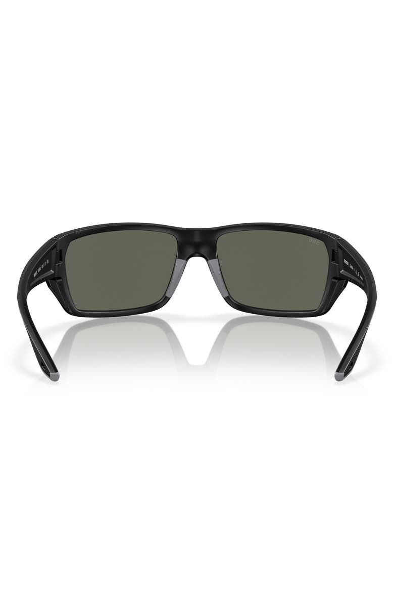 Costa Del Mar Tailfin 60mm Polarized Rectangular Sunglasses, Alternate, color, Matte Black
