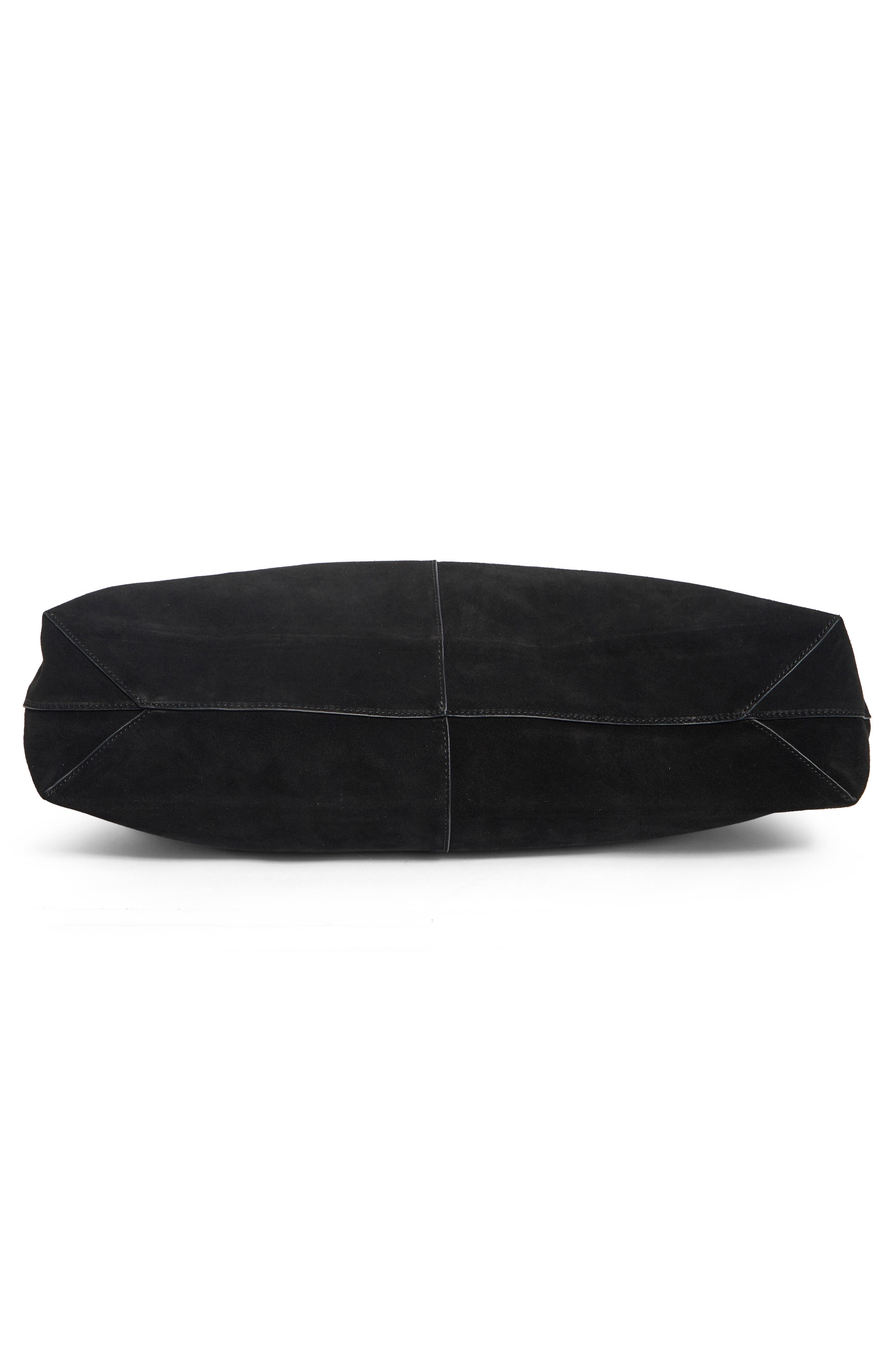 Chelsea Large Slouch Leather Hobo Bag, Alternate, color, BLACK