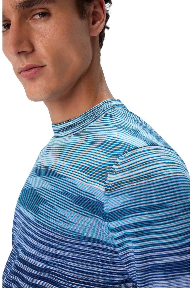 Crew Neck Sweater In Pure Flame Wool, Alternate, color, Blue