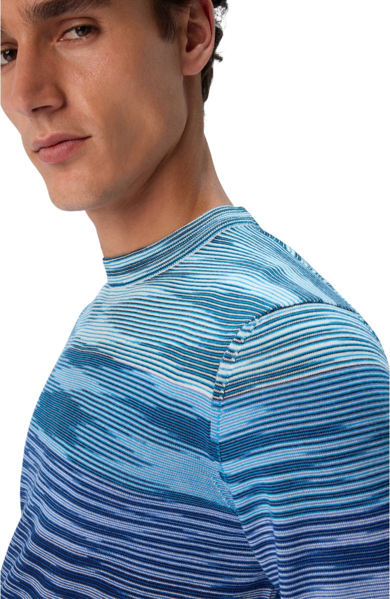 Missoni Crew Neck Sweater In Pure Flame Wool, Alternate, color, Blue