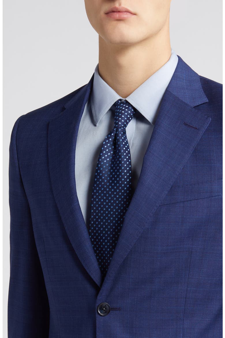 Glen Plaid Tailored Fit Wool Suit, Alternate, color, BLUE