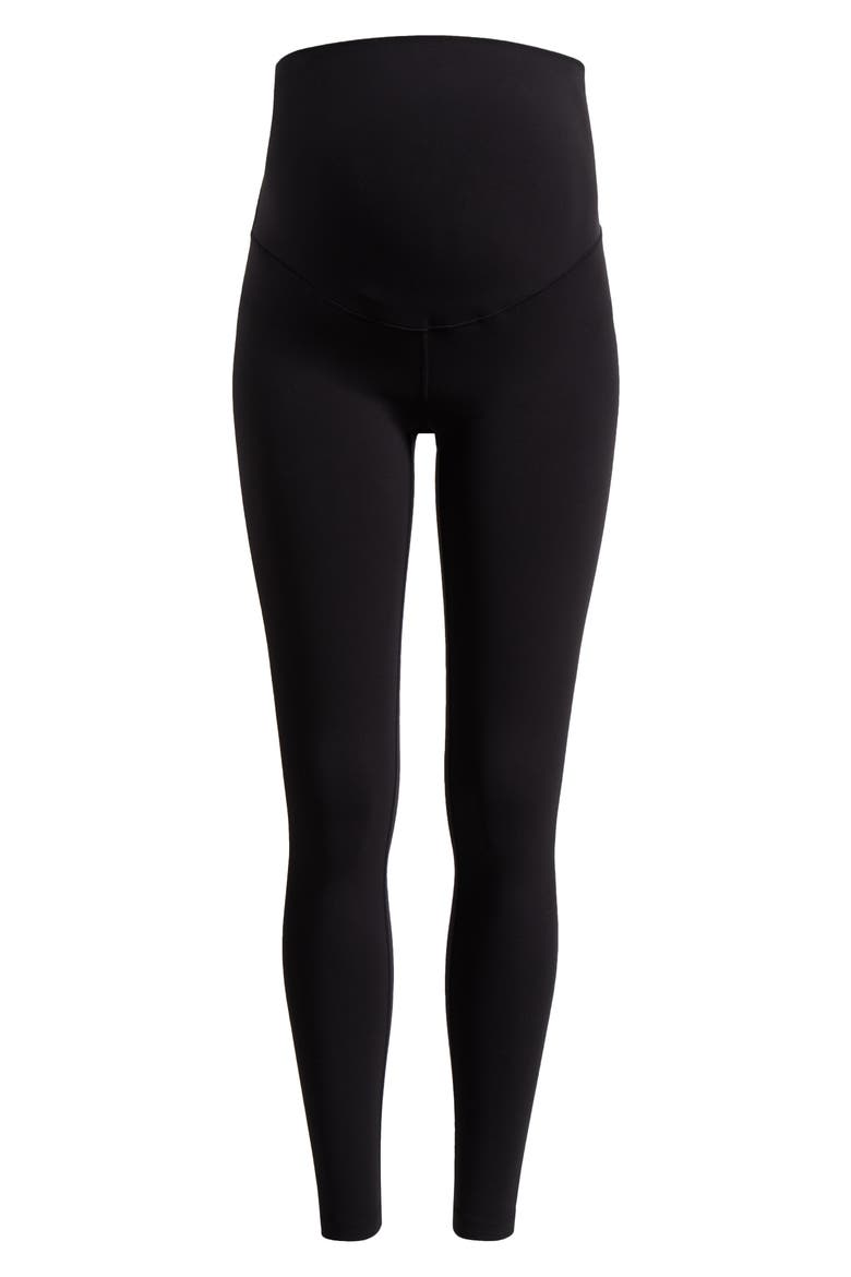 Mamasana Studio Luxe High Waist Maternity Leggings, Alternate, color, BLACK