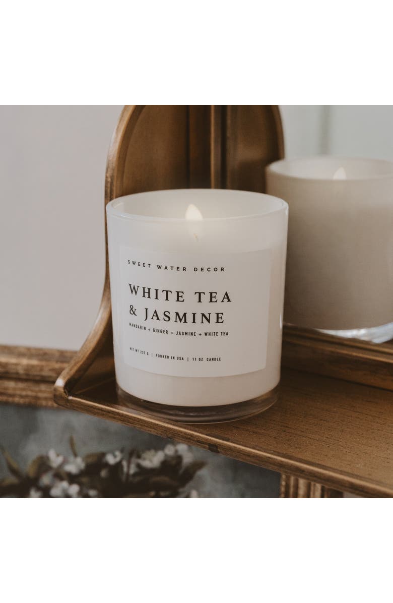 SWEET WATER DECOR White Tea and Jasmine 11 oz Soy Candle, Alternate, color, White Tea And Jasmine