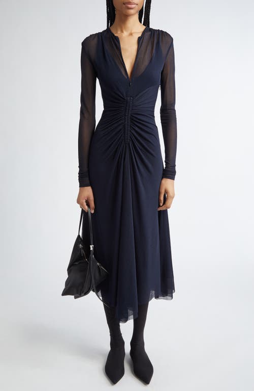 Shop Proenza Schouler Kerstin Ruched Long Sleeve Crepe Jersey Dress In Midnight