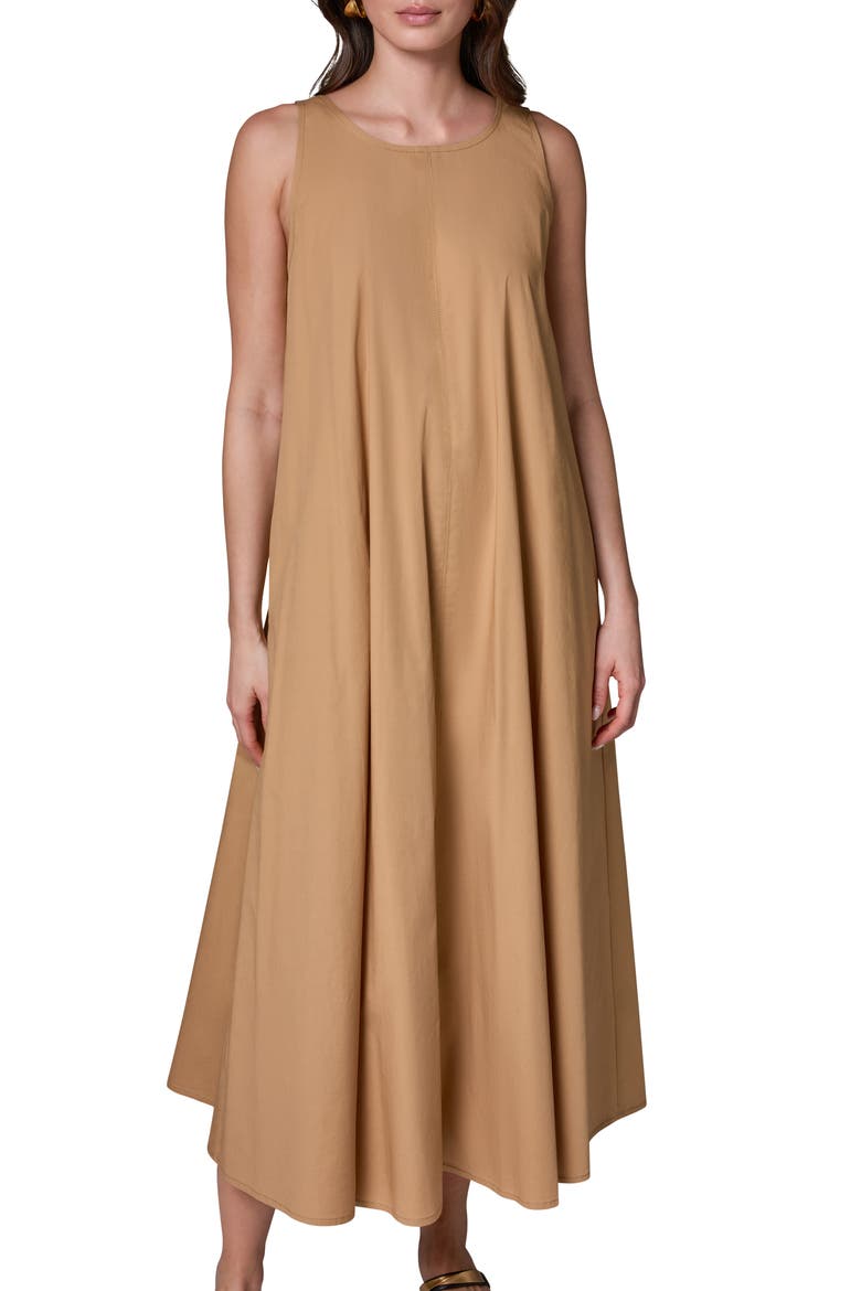 Tie Back Stretch Cotton Maxi Dress, Alternate, color, FAWN