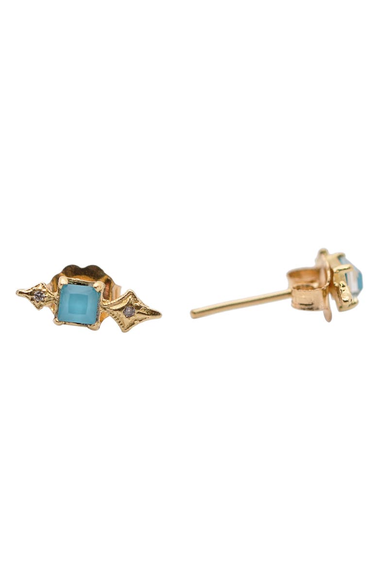 Armenta Crivelli Turquoise & Diamond Stud Earrings, Main, color, Turquoise