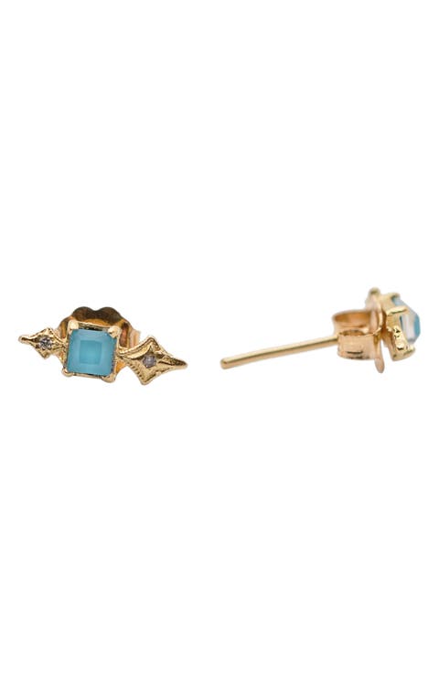 Crivelli Turquoise & Diamond Stud Earrings