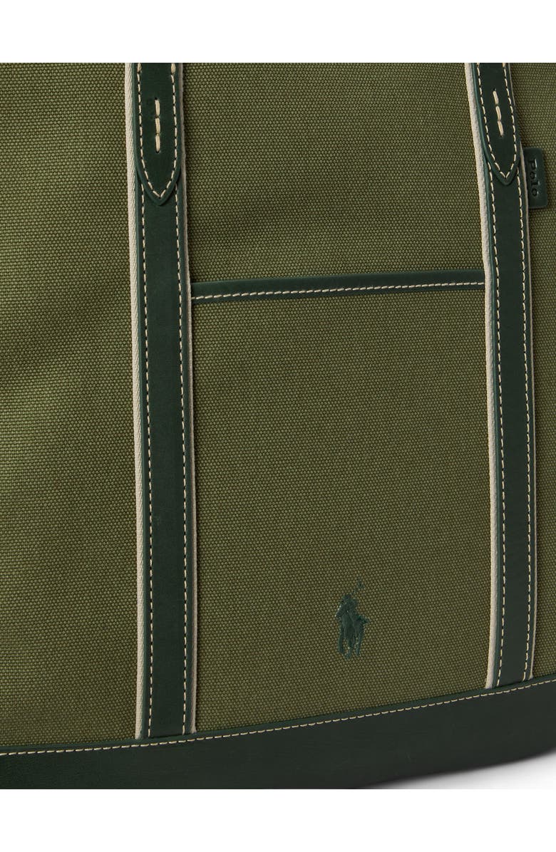 Polo Ralph Lauren Medium Canvas & Leather Tote, Alternate, color, Light Sage/ Olive