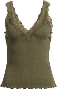 Madewell V-Neck Lace Cotton Blend Tank