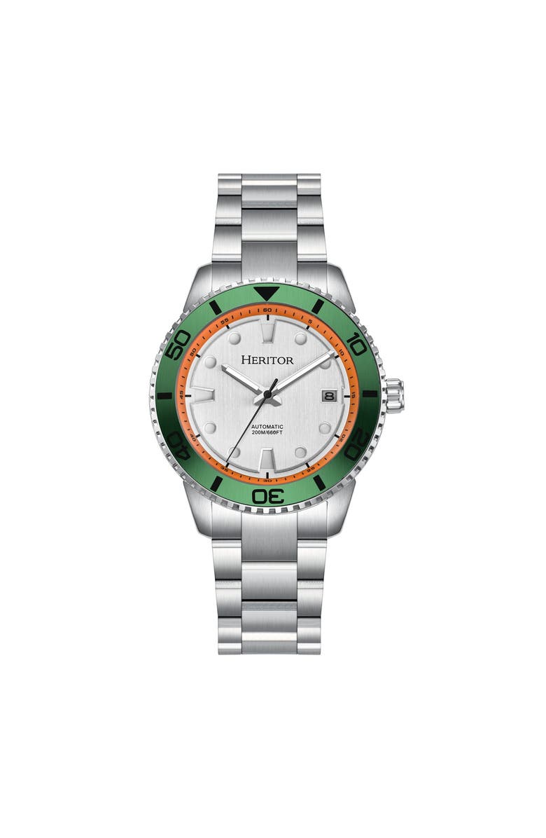 Heritor Automatic Bexley Automatic Divers Watch, Main, color, Green Silver