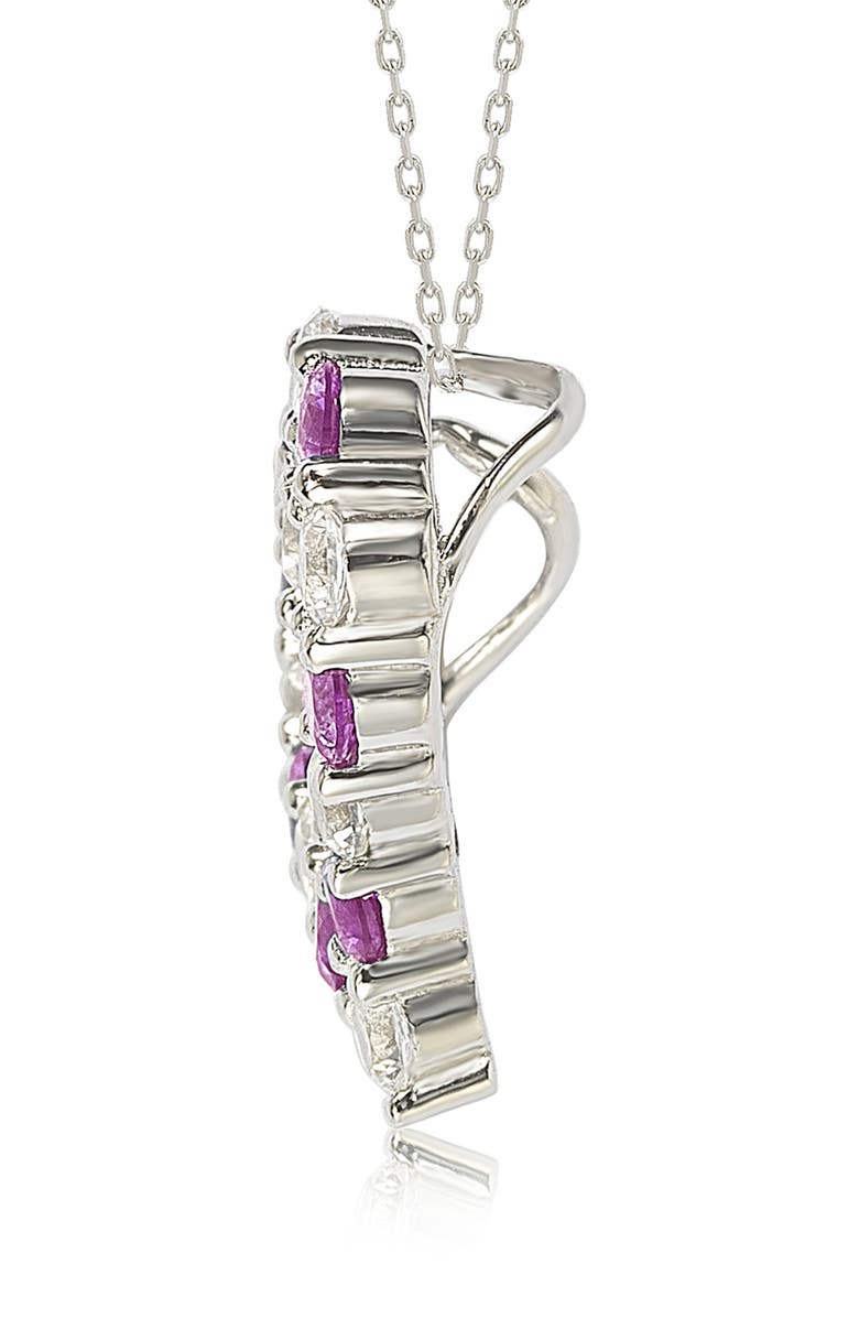 SUZY LEVIAN Sterling Silver Heart Eternity Pendant Necklace, Alternate, color, Pink