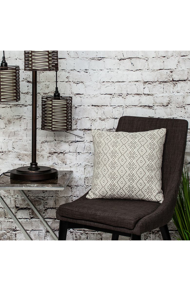 PARKLAND COLLECTION Embroidered Geo Throw Pillow, Alternate, color, Beige