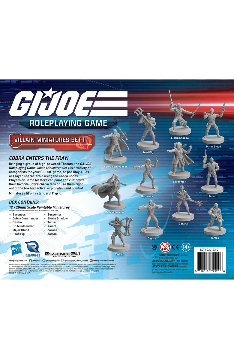 G.I. JOE Roleplaying Game Villain Miniatures Set 1 12 Miniatures Expansion, Alternate, color, Multicolored