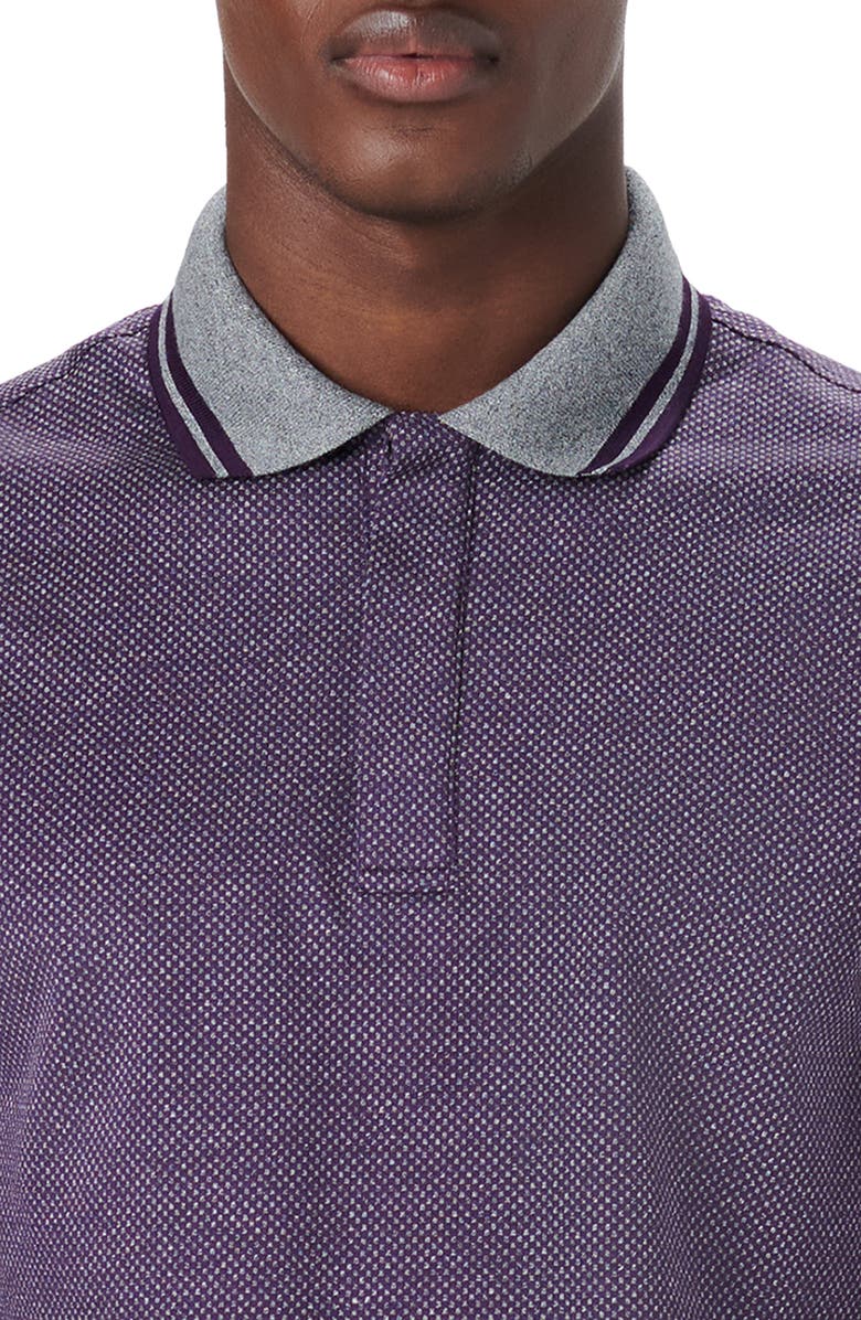 Bugatchi OoohCotton<sup>®</sup> Bird's Eye Long Sleeve Shirt, Alternate, color, Plum