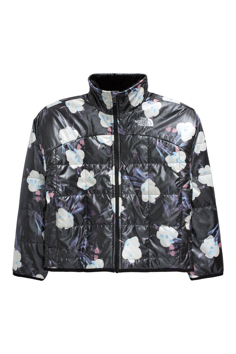 Kids' Shasta Reversible Jacket, Main, color, TNF BLACK WINTER FLOWERS/ FOIL