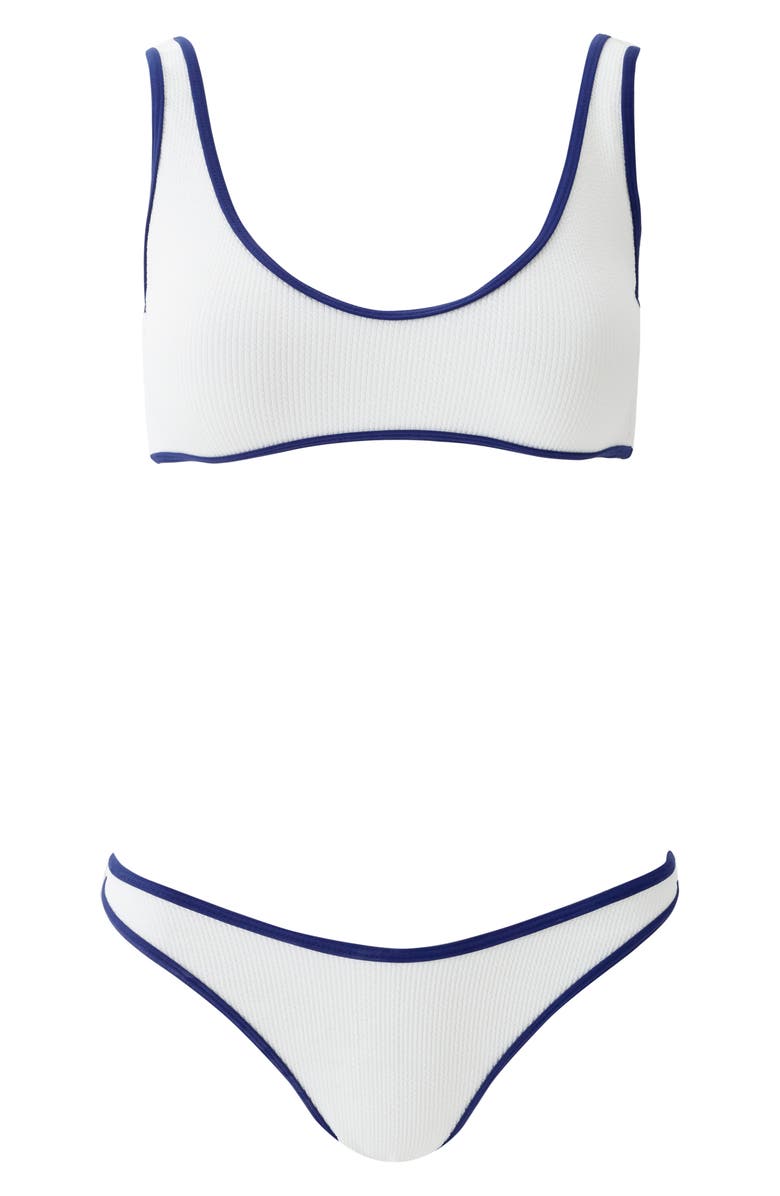Melissa Odabash Vigo Bikini Top, Alternate, color, White Ridges/ Navy