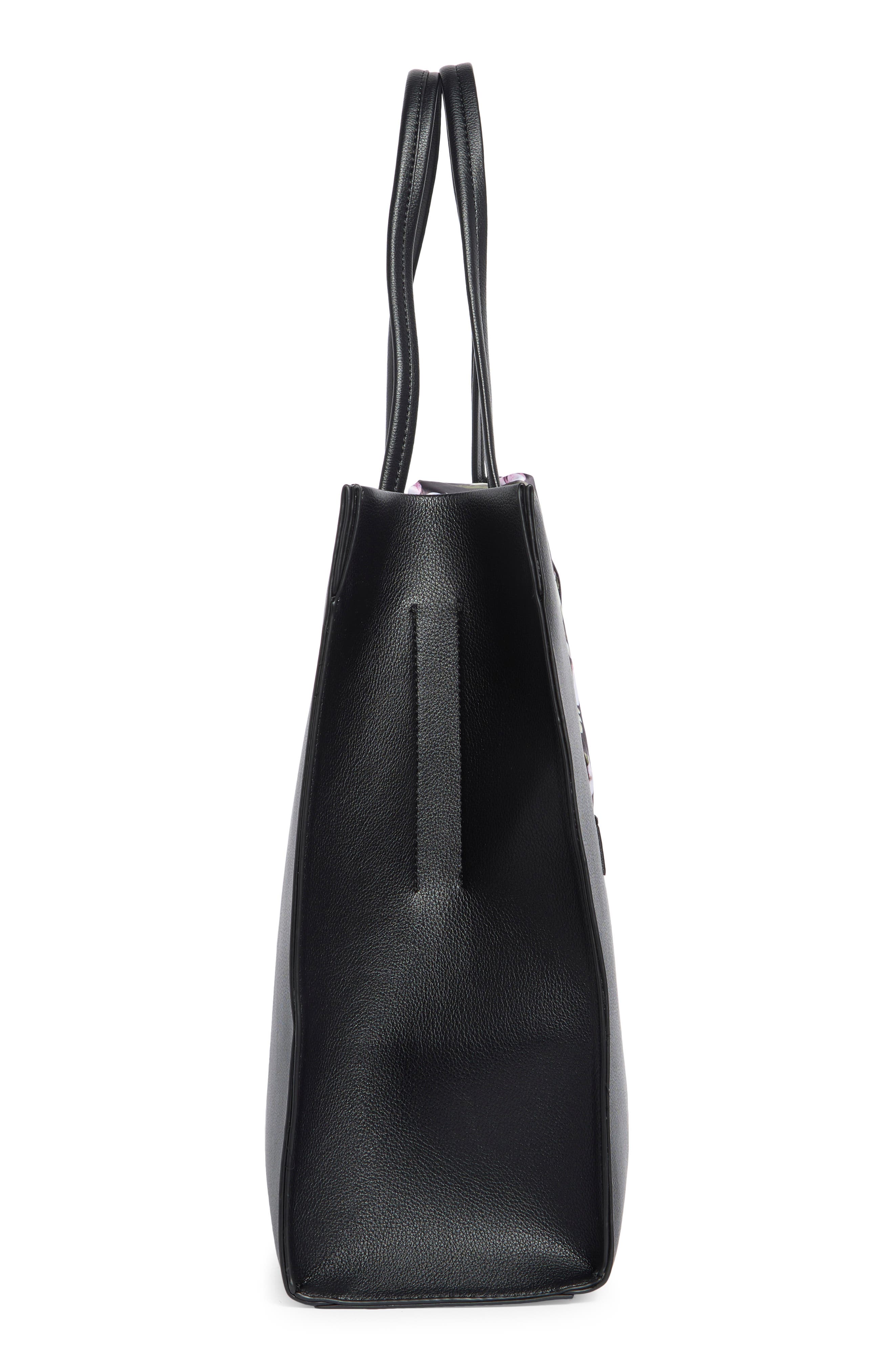 Sawyer Large Tote with Scarf, Alternate, color, BLACK