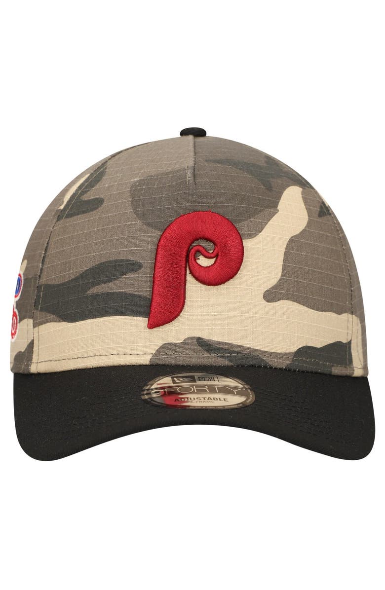 New Era Men's New Era Philadelphia Phillies Camo Crown A-Frame 9FORTY Adjustable Hat, Alternate, color,