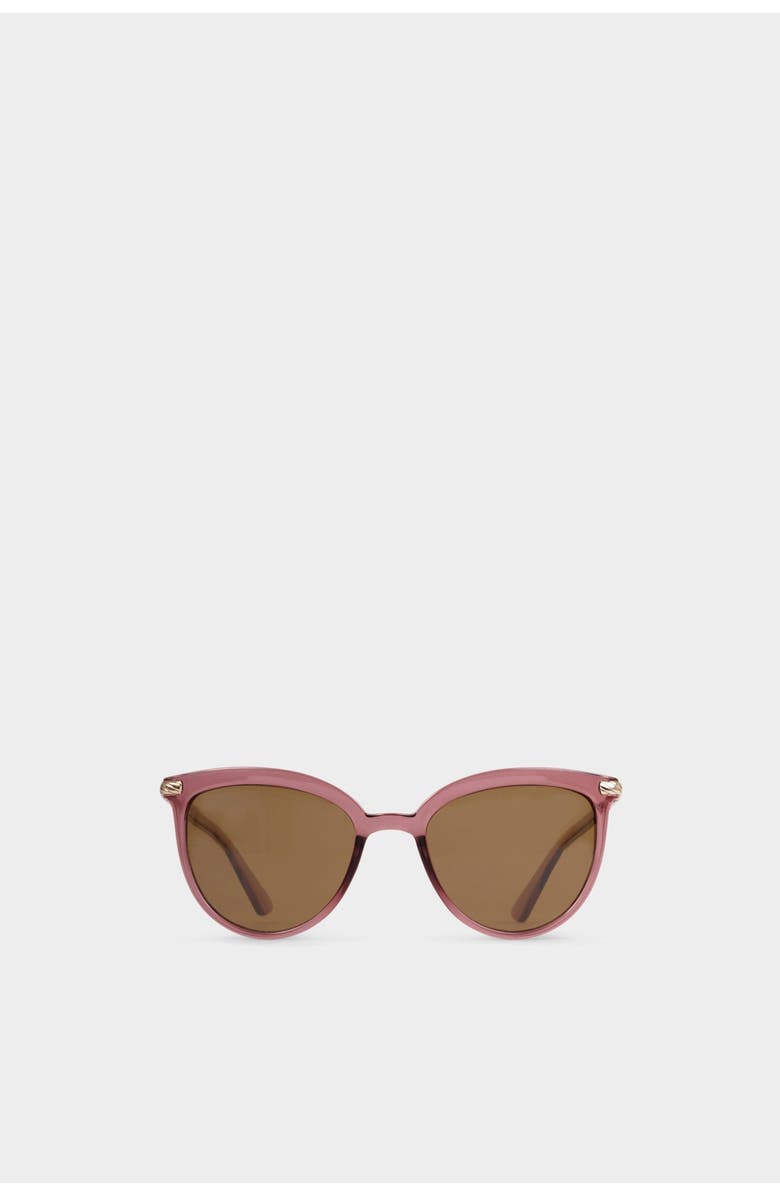 Katie Loxton Ravello Round Sunglasses in Cherry Transparent, Alternate, color, Cherry