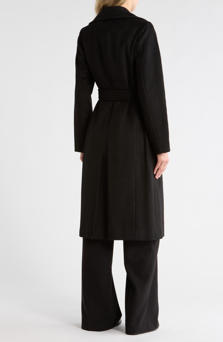 Michael Kors Wool Blend Longline Wrap Coat, Alternate, color, Black